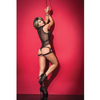 Wet Look Bodysuit w/Removable Harness Black XL - Lingerie - Packaged