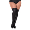 Wet Look Thigh Highs Black QN - Lingerie - Plus/Queen - Packaged