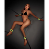 WhipSmart Glow in the Dark Bed Restraints w/Adjustable Cuffs - Green - Bondage Blindfolds & Restraints