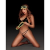 WhipSmart Glow in the Dark Deluxe 3 pc Impact Play Set - Green - Bondage Blindfolds & Restraints