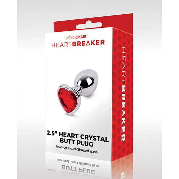 WhipSmart Heartbreaker 2.5’’ Heart Crystal Butt Plug - Red - Anal Products