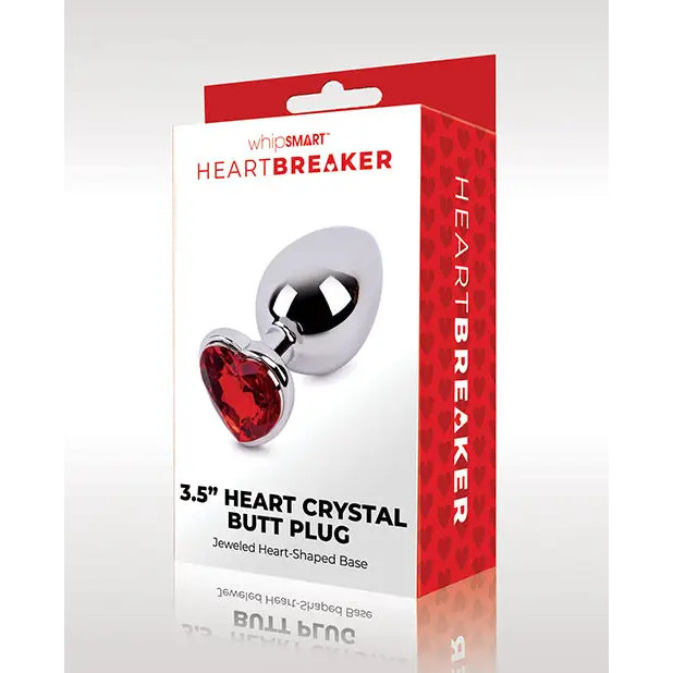 WhipSmart Heartbreaker 3.5’’ Heart Crystal Butt Plug - Red - Anal Products