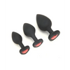 WhipSmart Heartbreaker 3 pc Crystal Heart Anal Training Set - Black/Red - Anal Products