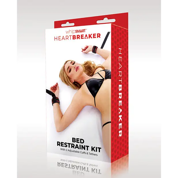 WhipSmart Heartbreaker Bed Restraint Kit - Black/Red - Bondage Blindfolds & Restraints