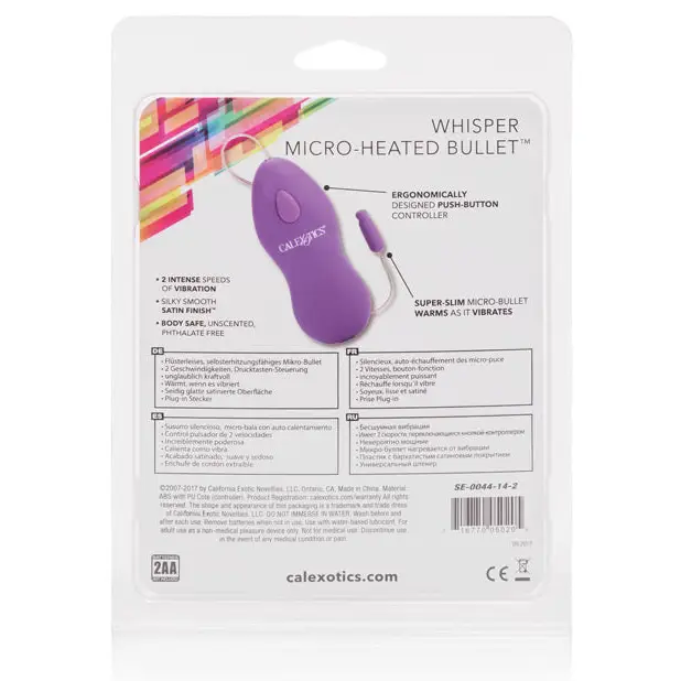 Whisper Micro Heated Bullet - Purple - Stimulators