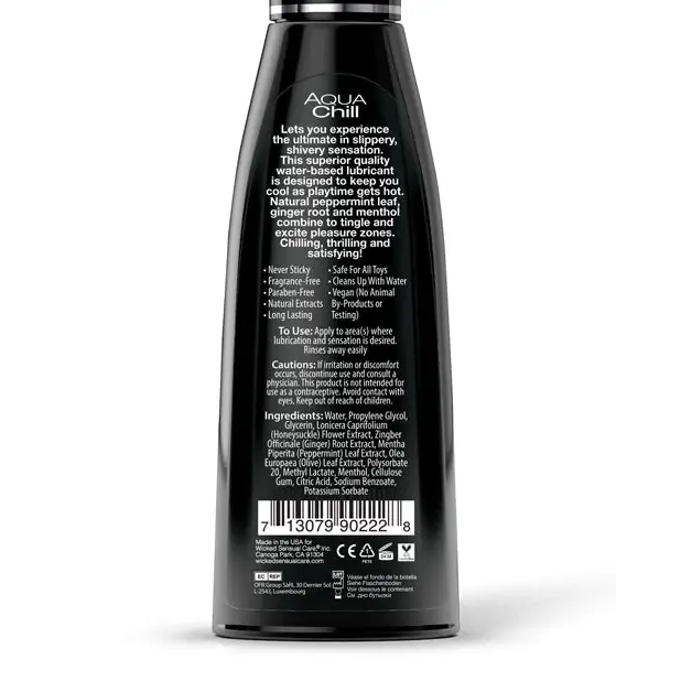 Wicked Sensual Care Aqua Chill Water Based Cooling Lubricant, 4 oz