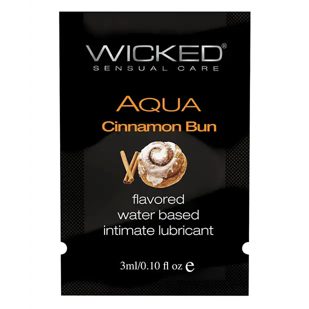 Wicked Sensual Care Aqua Water Based Lubricant, .1 oz Cinnamon Bun