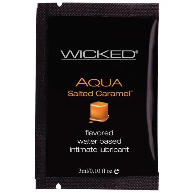 Wicked Sensual Care Aqua Water Based Lubricant, .1 oz Salted Caramel