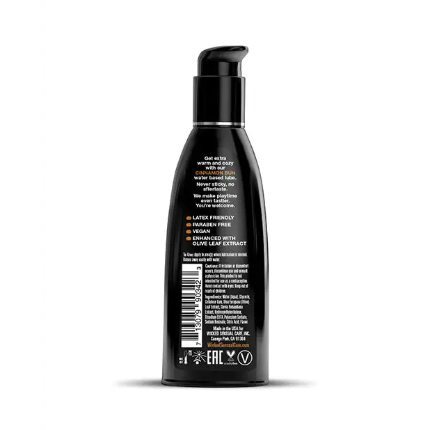 Wicked Sensual Care Aqua Water Based Lubricant - 2 oz Cinnamon Bun - Lubricants