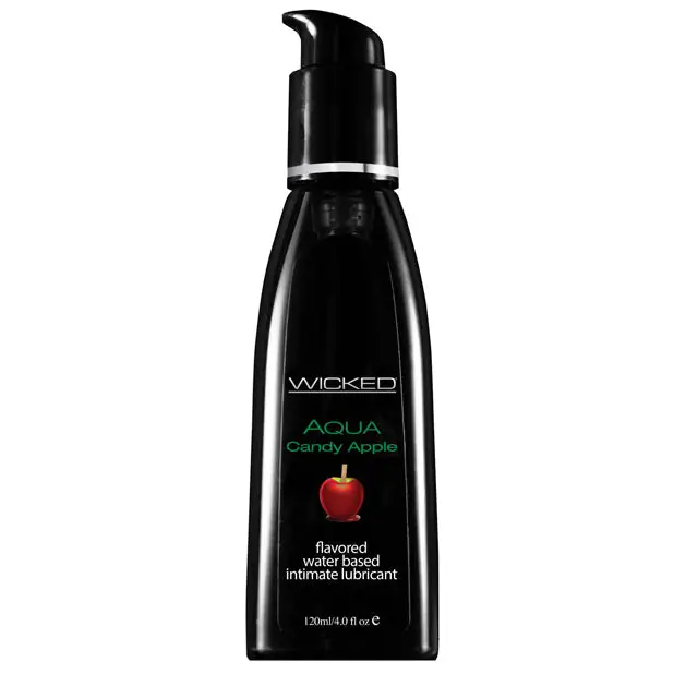 Wicked Sensual Care Aqua Water Based Lubricant - 4 oz Candy Apple - Lubricants
