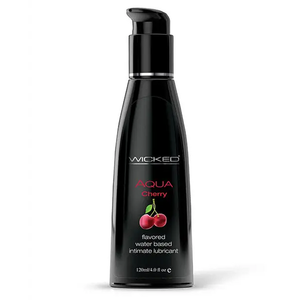 Wicked Sensual Care Aqua Water Based Lubricant - 4 oz Cherry - Lubricants