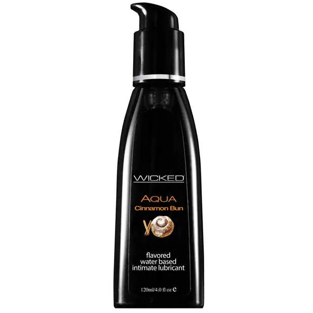 Wicked Sensual Care Aqua Water Based Lubricant - 4 oz Cinnamon Bun - Lubricants