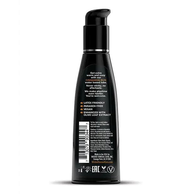 Wicked Sensual Care Aqua Water Based Lubricant - 4 oz Cinnamon Bun - Lubricants