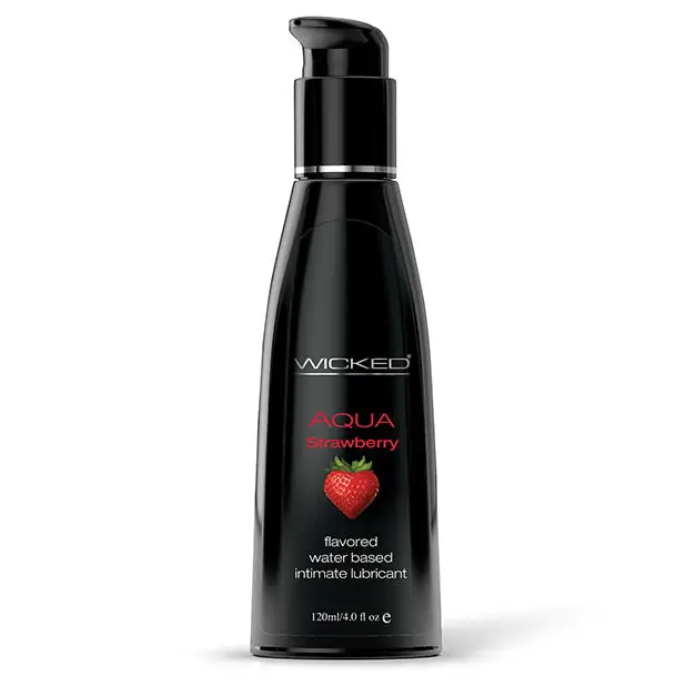 Wicked Sensual Care Aqua Water Based Lubricant, 4 oz Strawberry
