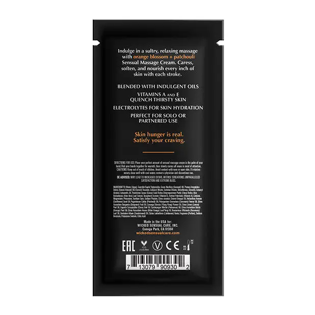Wicked Sensual Care Orange Blossom & Patchouli Massage Cream, .34 oz