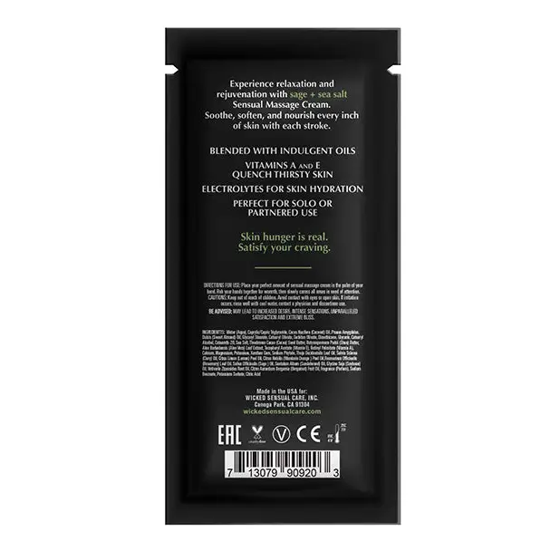 Wicked Sensual Care Sage & Sea Salt Massage Cream, .34 oz