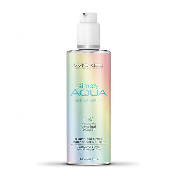 Wicked Sensual Care Simply Aqua Special Edition Water Based Lubricant - 4 oz - Lubricants