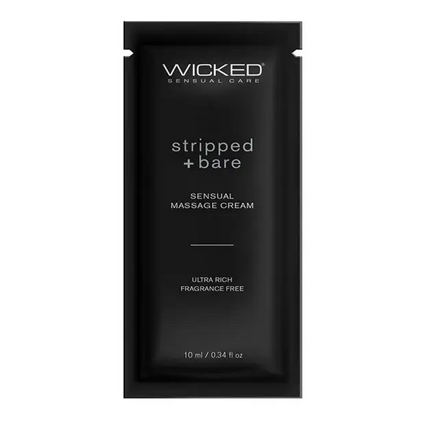 Wicked Sensual Care Stripped & Bare Unscented Massage Cream, .34 oz