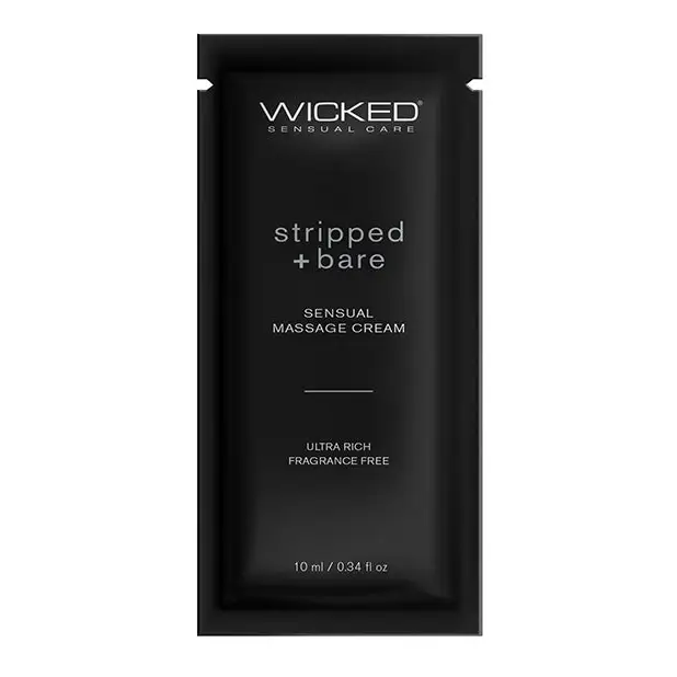 Wicked Sensual Care Stripped & Bare Unscented Massage Cream, .34 oz