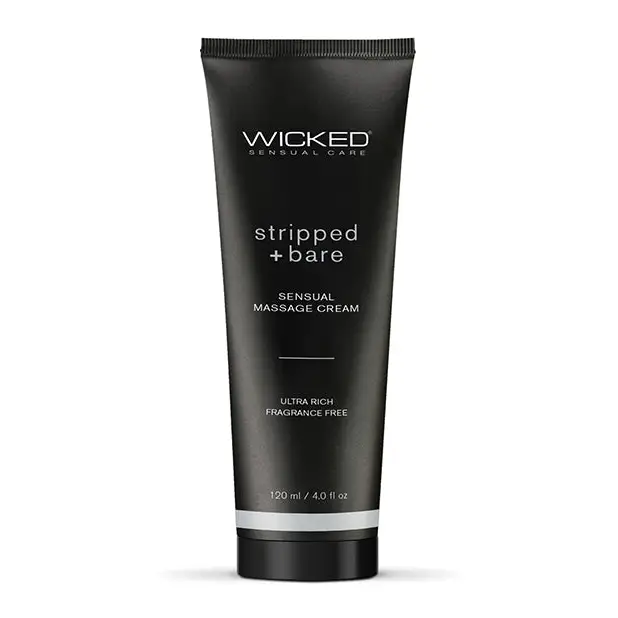 Wicked Sensual Care Stripped & Bare Unscented Massage Cream, 4 oz