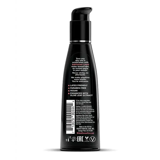 Wicked Sensual Care Water Based Lubricant, 4 oz Birthday Cake