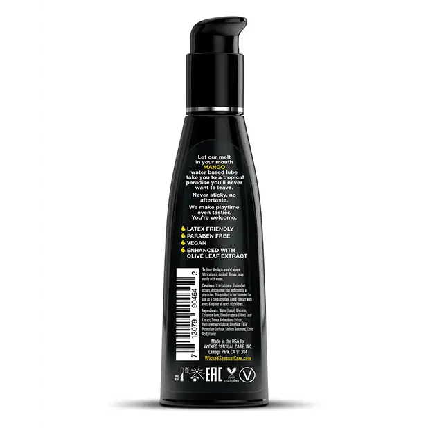 Wicked Sensual Care Water Based Lubricant, 4 oz Mango