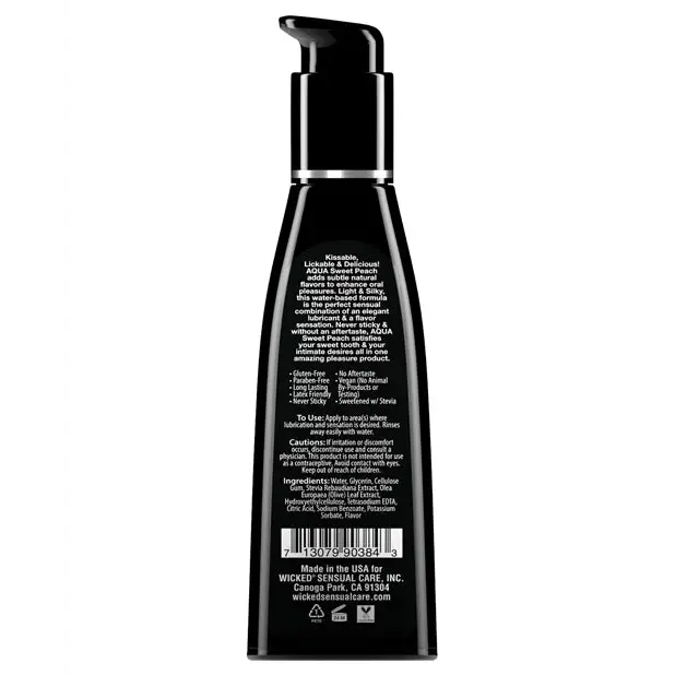 Wicked Sensual Care Water Based Lubricant, 4 oz Sweet Peach