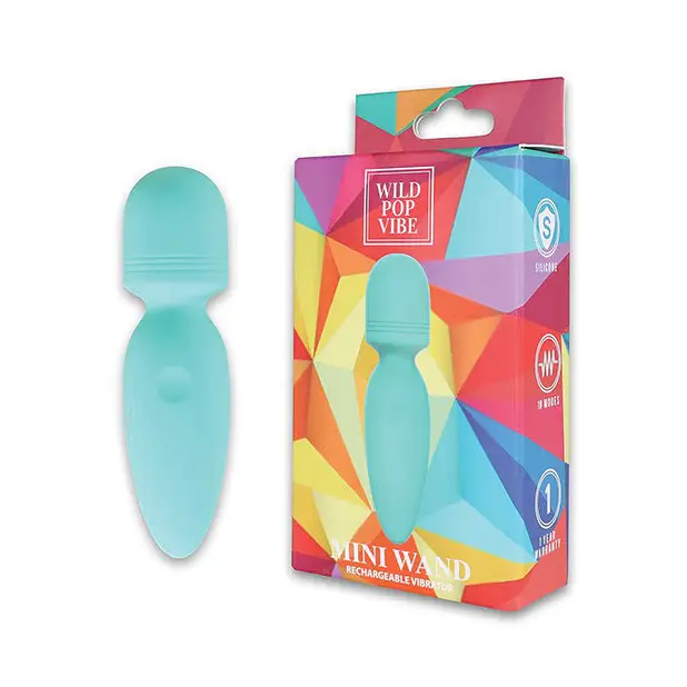 Wild Pop Vibe Mini Wand - Aqua - Massage Products