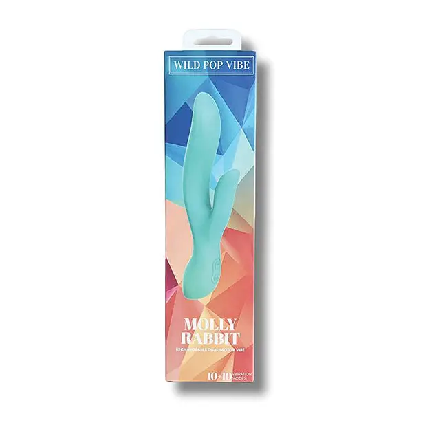 Wild Pop Vibe Molly Rabbit Dual Vibrator - Aqua - Vibrators