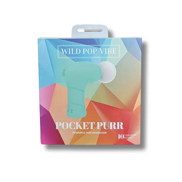 Wild Pop Vibe Pocket Purr Mini Massager - Aqua - Massage Products