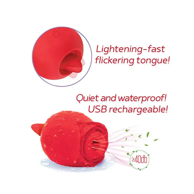 Wild Rose Tongue Vibrator - Red