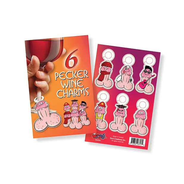 Willy Pecker Wine Charms - Bachelorette & Party Supplies