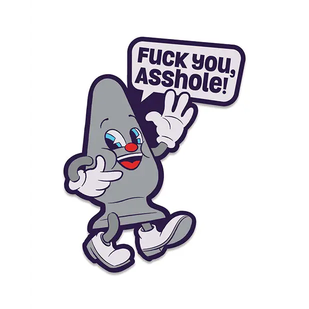 Wood Rocket Fuck Buddies Fuck You Asshole Pin, Grey