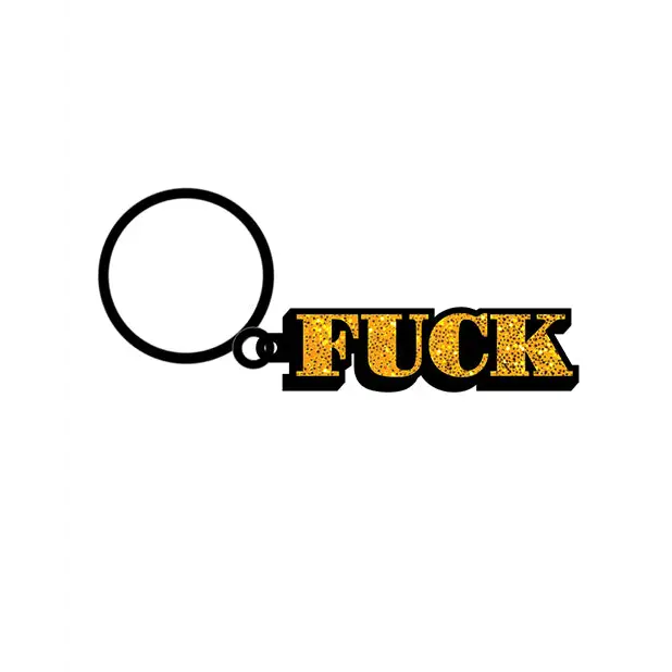 Wood Rocket Fuck Keychain, Gold