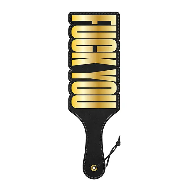 Wood Rocket Fuck You Paddle, Black/Gold