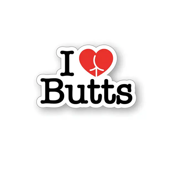 Wood Rocket I Love Butts Enamel Pin