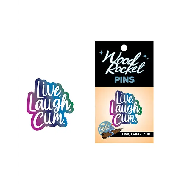 Wood Rocket Live Laugh Cum Large Pin, Multi Color