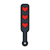 Wood Rocket Sex Toy Hearts Paddle Pin, Black/Red