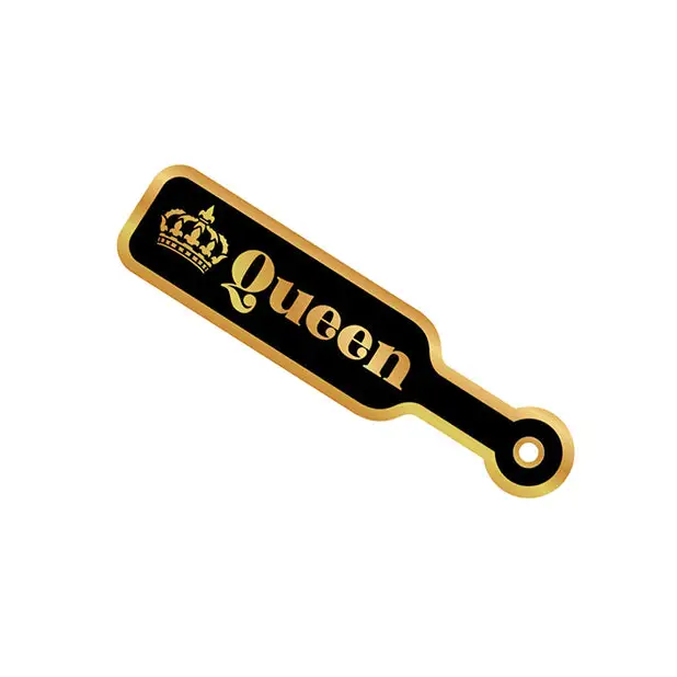 Wood Rocket Sex Toy Queen Paddle Large Pin, Black/Gold