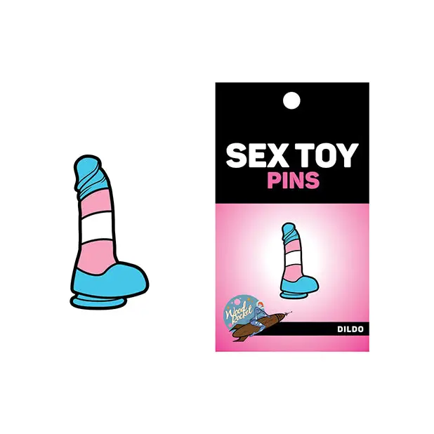 Wood Rocket Sex Toy Trans Pride Dildo Large Pin, Multi Color