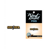 Wood Rocket She/Her Pin, Black/Gold