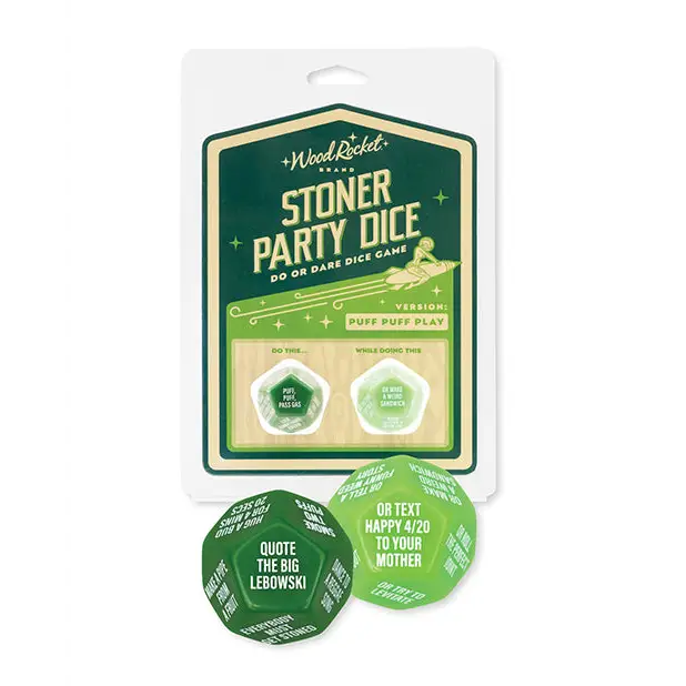 Wood Rocket Stoner Party Dice Game - Green