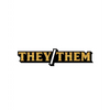 Wood Rocket They/Them Pin, Black/Gold