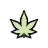 Wood Rocket Weed Pot Leaf Pin, Glow in the Dark