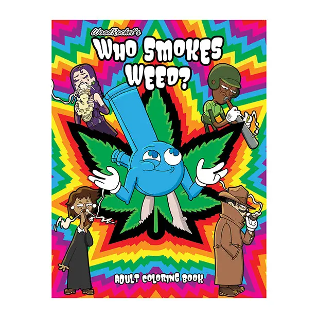 Wood Rocket Who Smokes Weed Adult Coloring Book
