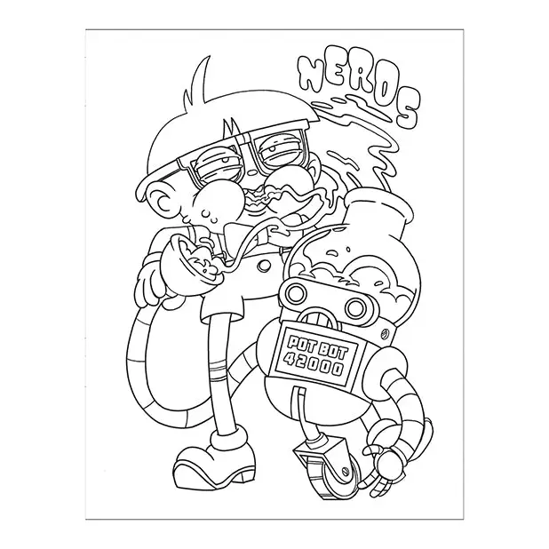 Wood Rocket Who Smokes Weed Adult Coloring Book