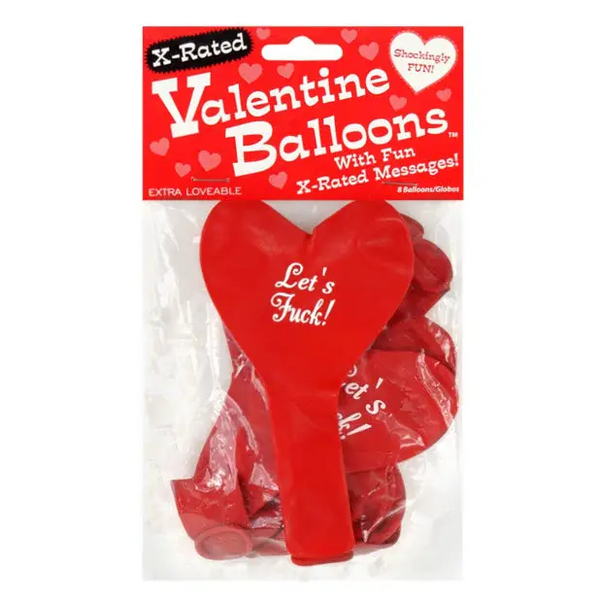 X-Rated Valentine Heart Balloons - 8 Per Pack - Holiday