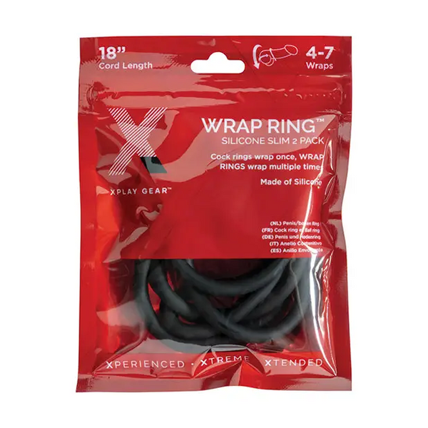 Xplay Gear Silicone 18’’ Slim Wrap - Black Pack of 2 - Penis Enhancement