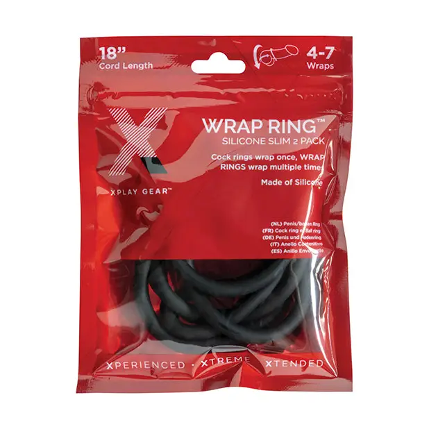 Xplay Gear Silicone 18’’ Slim Wrap - Black Pack of 2 - Penis Enhancement