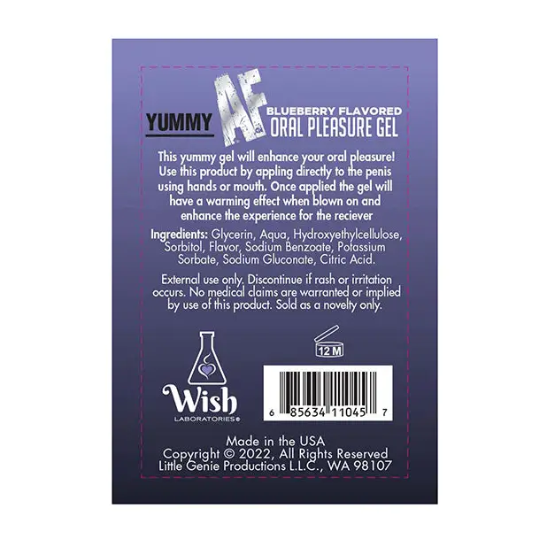 Yummy AF Oral Pleasure Gel - 2.2 oz Blueberry